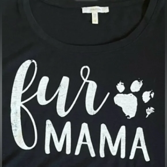Maurice’s Fur Mama black short sleeve shirt. New without tags: size 1X - Picture 3 of 6
